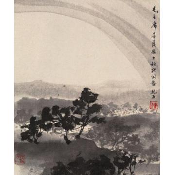 傅抱石油画风景毛泽东《菩萨蛮·大柏地》字画之家
