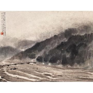 傅抱石油画风景将到西那亚火车中所见字画之家