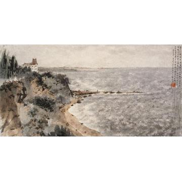 傅抱石油画风景瓦西列·日尔爱得疗养所字画之家