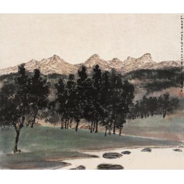 傅抱石油画风景赴TATRA山峰途中所见字画之家