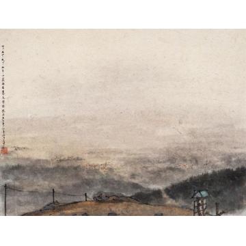 傅抱石油画风景TATRA山半山处南望字画之家
