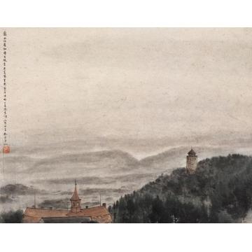 傅抱石油画风景加丹风景区字画之家