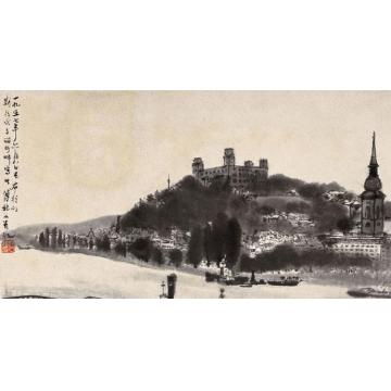 傅抱石油画风景多瑙河畔字画之家