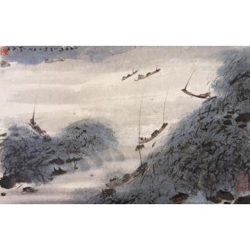 傅抱石油画风景玄武湖字画之家