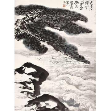 何海霞油画风景天风吹海水字画之家