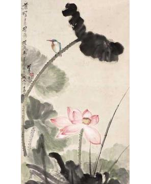 何海霞国画花鸟荷花翠鸟字画之家
