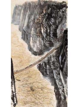 何海霞油画风景禹门天险字画之家