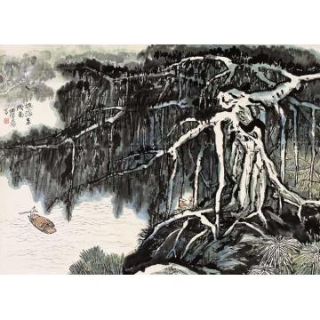 何海霞油画风景根深叶茂字画之家