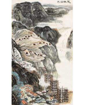 何海霞油画风景巴山巨变字画之家