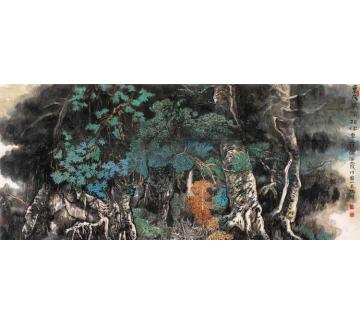 何海霞油画风景相依并存字画之家