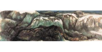 何海霞国画山水燕山八月已飞雪字画之家