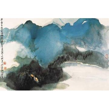 何海霞油画风景清江一曲抱村流字画之家