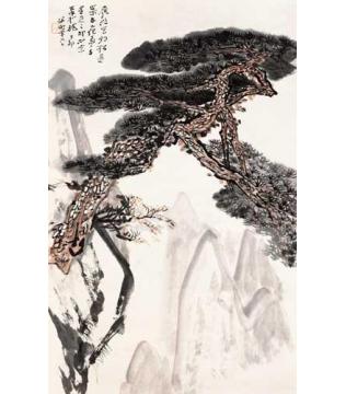 何海霞油画风景晨松图字画之家