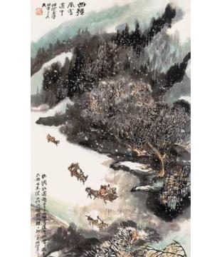 何海霞油画风景西疆风雪字画之家