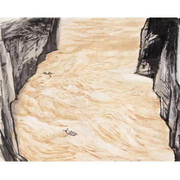 何海霞国画山水激流勇进字画之家