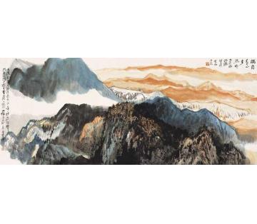 何海霞国画山水满目青山夕照明字画之家