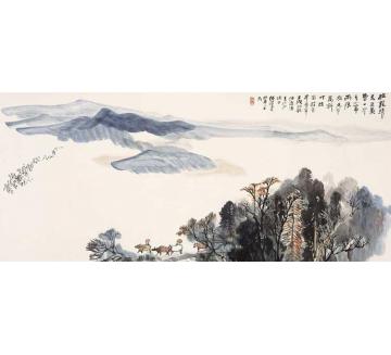何海霞油画风景牧罢归来近黄昏字画之家
