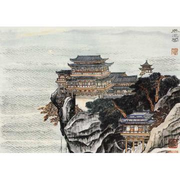 何海霞油画风景滕王阁字画之家
