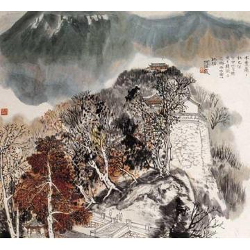 何海霞国画山水木叶萧萧秋已深字画之家