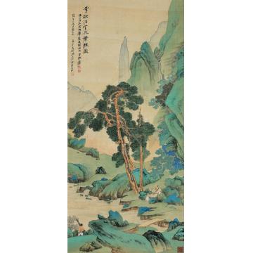 张大千国画山水李检法定林萧散图字画之家