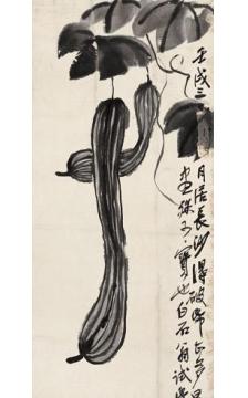 齐白石油画静物丝瓜图字画之家