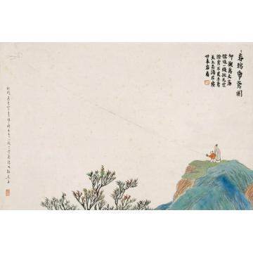 齐白石油画风景石门二十四景图之春坞纸鸢字画之家