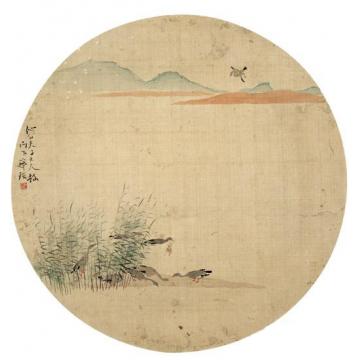 齐白石油画风景芦雁图字画之家