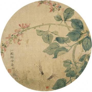 齐白石国画花鸟花卉蟋蟀扇面字画之家