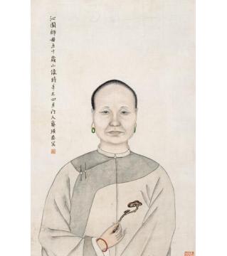 齐白石国画人物沁园师母五十岁小像字画之家