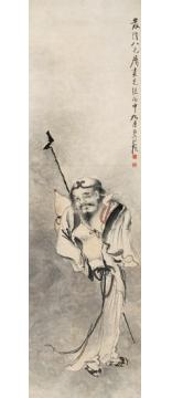 齐白石国画人物挑耳图字画之家