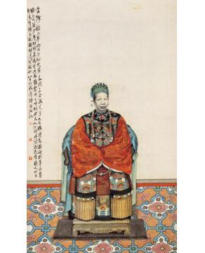 齐白石国画人物黎夫人像字画之家