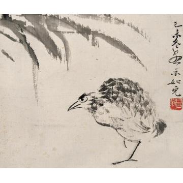 齐白石国画动物杂画册页之鹌鹑图字画之家