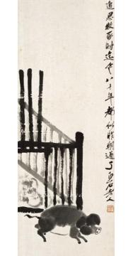 齐白石国画动物墨猪图字画之家