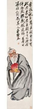 齐白石国画人物东方朔偷桃图字画之家