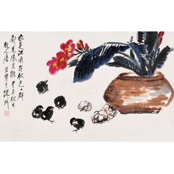 唐云国画花鸟正是江南好秋色字画之家