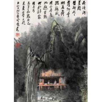 李可染油画风景荷塘消夏图字画之家