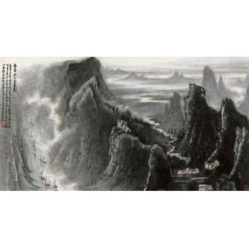 李可染国画山水无尽江山入画图字画之家