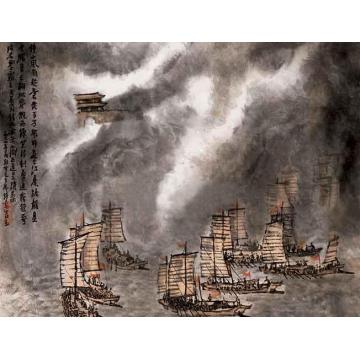 李可染油画风景雄师渡江图字画之家