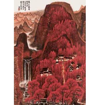 李可染国画山水万山红遍（二）字画之家