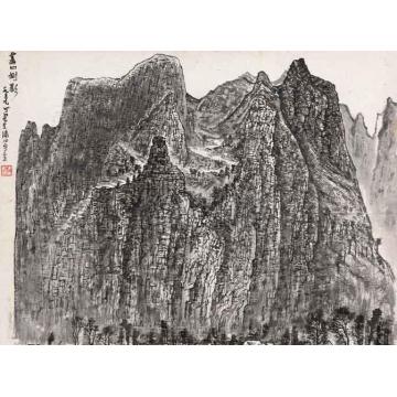 李可染国画山水画山侧影字画之家