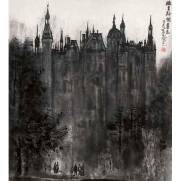 李可染油画风景德累斯顿暮色字画之家