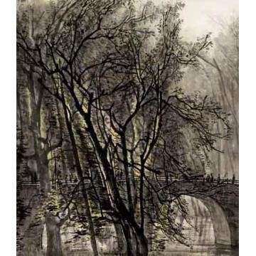 李可染油画风景魏玛大桥字画之家