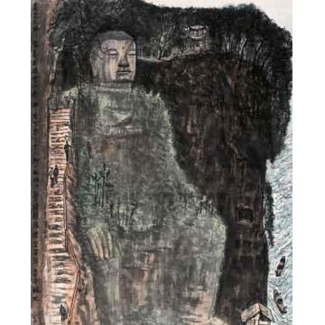 李可染油画风景嘉定大佛字画之家