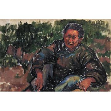 刘海粟国画人物老妪字画之家
