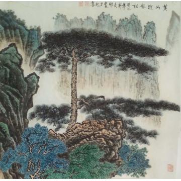 许文邠油画风景迎客松字画之家