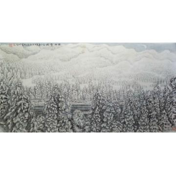 许文邠油画风景兴安雪域字画之家