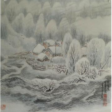 许文邠油画风景瑞雪照丰年字画之家