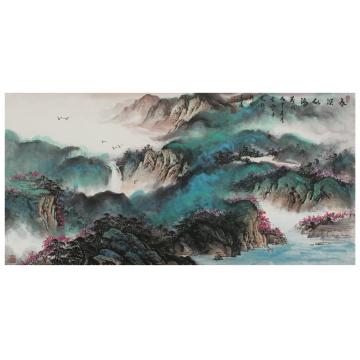 刘文顺国画山水春深似海字画之家