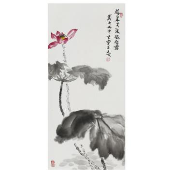刘文顺国画花鸟荷花笑沐胭脂露字画之家