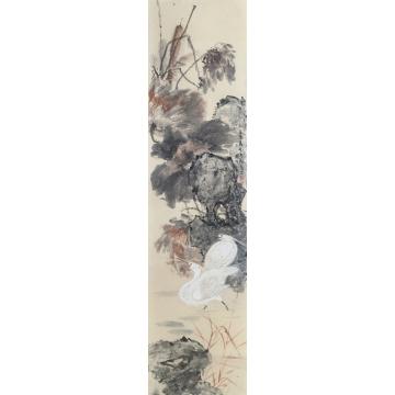 周传波国画花鸟寒塘双鹭字画之家
